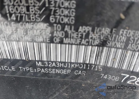 2019 Mitsubishi Mirage Es from USA, damaged, VIN ML32A3HJ1KH011715